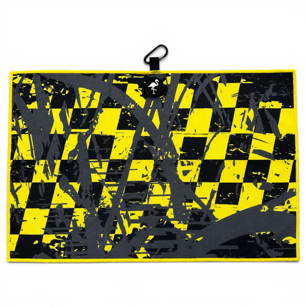 Hazard Hustle Golf Towel | 24” x 16” Microfiber Towel | Magnetic Clip & Carabiner | Premium Golf Accessory