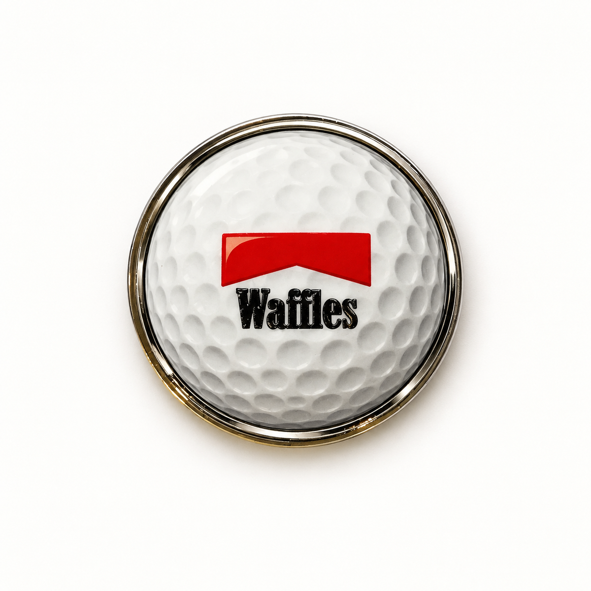 Waffles Red Golf Ball Marker