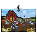 Back Nine Barnyard Golf Towel | 24” x 16” Microfiber Towel | Magnetic Clip & Carabiner | Premium Golf Accessory