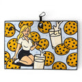 Milk & Cookies Golf Towel | Premium Double-Sided Microfiber | Heavy-Duty Magnetic Towel with Carabiner Clip | 24 x 16 in | Cart Girl